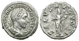 Weight 2.93 gr - Diameter 19 mm Silver Roman Imperial Coin
Gordianus III AR Denarius, Salus reverse…...Obv. IMP GORDIANVS PIVS FEL AVG, Laureate, dra...