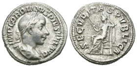 Weight 3.17 gr - Diameter 19 mm Silver Roman Imperial Coin
Gordianus III Pius AR Denarius, Securitas reverse…..Obv. IMP GORDIANVS PIVS FEL AVG, Laure...