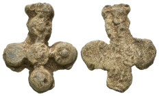 Bronze 5.80 gram Diameter 22 mm BYZANTINE EMPIRE.Cross.(8th-10th century).Ae. Sold as seen.