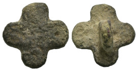Bronze 3.29 gram Diameter 17 mm BYZANTINE EMPIRE.Cross.(8th-10th century).Ae. Sold as seen.