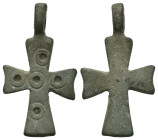Bronze 2.90 gram Diameter 30 mm BYZANTINE EMPIRE.Cross.(8th-10th century).Ae. Sold as seen.