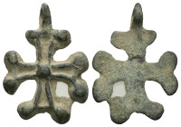 Bronze 2.62 gram Diameter 26 mm BYZANTINE EMPIRE.Cross.(8th-10th century).Ae. Sold as seen.