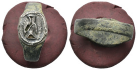 Bronze 3.11 gram Diameter 23 mm
ANCIENT ROMAN BRONZE RING.(3rd–4th centuries).Ae.