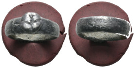 Bronze 10.67 gram Diameter 26 mm
ANCIENT ROMAN BRONZE RING.(3rd–4th centuries).Ae.