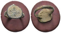 Bronze 2.28 gram Diameter 19 mm

ANCIENT ROMAN BRONZE RING.(3rd–4th centuries).Ae.