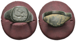 Bronze 3.37 gram Diameter 23 mm
ANCIENT ROMAN BRONZE RING.(3rd–4th centuries).Ae.