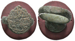 Bronze 10.05 gram Diameter 28 mm
ANCIENT ROMAN BRONZE RING.(3rd–4th centuries).Ae.