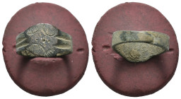 Bronze 1.80 gram Diameter 17 mm
ANCIENT ROMAN BRONZE RING.(3rd–4th centuries).Ae.