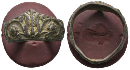 Bronze 6.22 gram Diameter 26 mm
ANCIENT BYZANTINE BRONZE RING.(8rd–10th centuries).Ae.