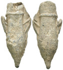 Weight 33.11 gr - Diameter 58 mm Pilgrim's Holy Water Ampulla with inscription on, 10th-14th century AD. A lead-alloy ampulla with tapering body, flar...