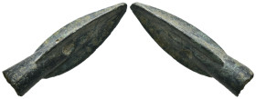 Weight 4.27 gr - Diameter 33 mm Ancient Bronze Arrowhead. SOLD AS SEEN.