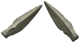 Weight 2.11 gr - Diameter 33 mm Ancient Bronze Arrowhead. SOLD AS SEEN.