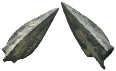 Weight 2.23 gr - Diameter 23 mm Ancient Bronze Arrowhead. SOLD AS SEEN.