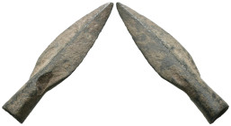 Weight 4.45 gr - Diameter 38 mm Ancient Bronze Arrowhead. SOLD AS SEEN.