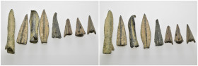 Weight 20.15 gr - 8 pieces - Ancient Bronze Arrowhead. SOLD AS SEEN.