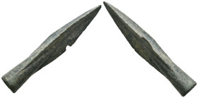 Weight 5.69 gr - Diameter 47 mm Ancient Bronze Arrowhead. SOLD AS SEEN.