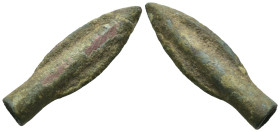 Weight 5.42 gr - Diameter 37 mm Ancient Bronze Arrowhead. SOLD AS SEEN.