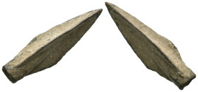 Weight 2.72 gr - Diameter 32 mm Ancient Bronze Arrowhead. SOLD AS SEEN.