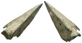 Weight 2.60 gr - Diameter 25 mm Ancient Bronze Arrowhead. SOLD AS SEEN.