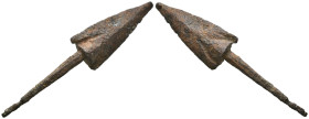 Weight 12.43 gr - Diameter 79 mm Ancient Bronze Arrowhead. SOLD AS SEEN.
