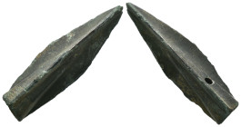 Weight 3.40 gr - Diameter 33 mm Ancient Bronze Arrowhead. SOLD AS SEEN.