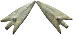 Weight 13.68 gr - Diameter 47 mm Ancient Bronze Arrowhead. SOLD AS SEEN.