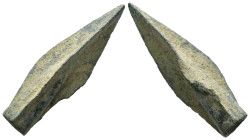 Weight 3.27 gr - Diameter 33 mm Ancient Bronze Arrowhead. SOLD AS SEEN.