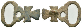 Weight 4.49 gr - Diameter 32 mm

ROMAN BRONZE BELT BUCKLE (1st-2nd century) Ae.