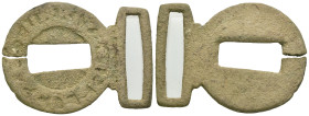 Weight 18.06 gr - Diameter 49 mm

ROMAN BRONZE BELTBUCKLE.(1st-2nd century).Ae.