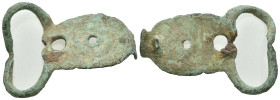 Weight 7.14 gr - Diameter 43 mm Ancient bronze belt buckle. SOLD AS SEEN.