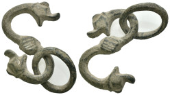 Weight 12.21 gr - Diameter 44 mm Ancient bronze belt buckle. SOLD AS SEEN.