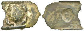 Weight 15.47 gr - Diameter 44 mm Ancient bronze belt buckle. SOLD AS SEEN.