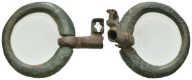 Weight 10.80 gr - Diameter 29 mm Ancient bronze belt buckle. SOLD AS SEEN.