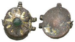Weight 0.83 gr - Diameter 14 mm Ancient bronze belt buckle. SOLD AS SEEN.