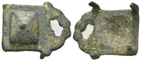 Weight 9.88 gr - Diameter 30 mm Ancient bronze belt buckle. SOLD AS SEEN.