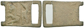 Weight 15.19 gr - Diameter 48 mm Ancient bronze belt buckle. SOLD AS SEEN.