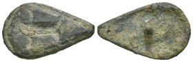 Weight 5.62 gr - Diameter 28 mm Ancient bronze belt buckle. SOLD AS SEEN.