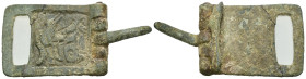 Weight 12.54 gr - Diameter 54 mm Ancient bronze belt buckle. SOLD AS SEEN.