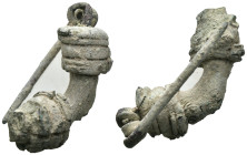 Weight 21.17 gr - Diameter 41 mm
Ancient Roman Bronze Fibula. SOLD AS SEEN.