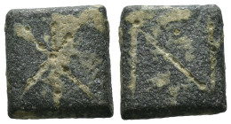 Bronze ancient weight, Weight 4.41 gr - Diameter 14 mm. SOLD AS SEEN.