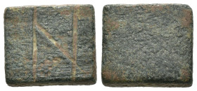 Bronze ancient weight, Weight 4.23 gr - Diameter 13 mm. SOLD AS SEEN.