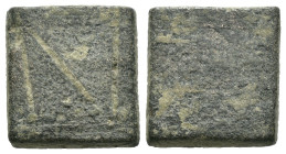 Bronze ancient weight, Weight 4.73 gr - Diameter 13 mm. SOLD AS SEEN.