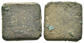 Bronze ancient weight, Weight 4.49 gr - Diameter 15 mm. SOLD AS SEEN.