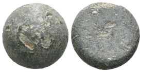 Bronze ancient weight, Weight 11.45 gr - Diameter 15 mm. SOLD AS SEEN.