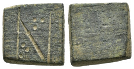 Bronze ancient weight, Weight 4.30 gr - Diameter 13 mm. SOLD AS SEEN.