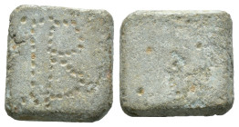 Bronze ancient weight, Weight 2.09 gr - Diameter 12 mm. SOLD AS SEEN.