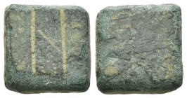 Bronze ancient weight, Weight 3.70 gr - Diameter 12 mm. SOLD AS SEEN.