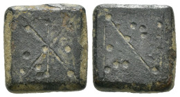 Bronze ancient weight, Weight 4.36 gr - Diameter 13 mm. SOLD AS SEEN.