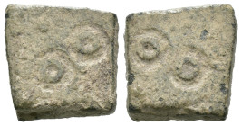 Bronze ancient weight, Weight 5.85 gr - Diameter 14 mm. SOLD AS SEEN.