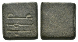 Bronze ancient weight, Weight 2.30 gr - Diameter 11 mm. SOLD AS SEEN.
